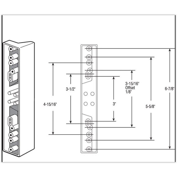 Patio Door Pull C 1113 White Diecast Outside Sliding single Pack with Hardware - Picture 4 of 6
